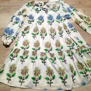 Puglia Balloon Sleeve Short Boutique Dress Sz Medium